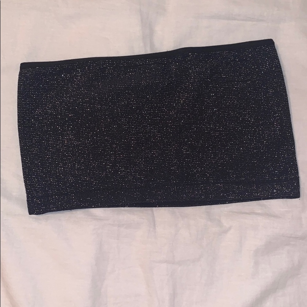 Glitter bandeau tube top